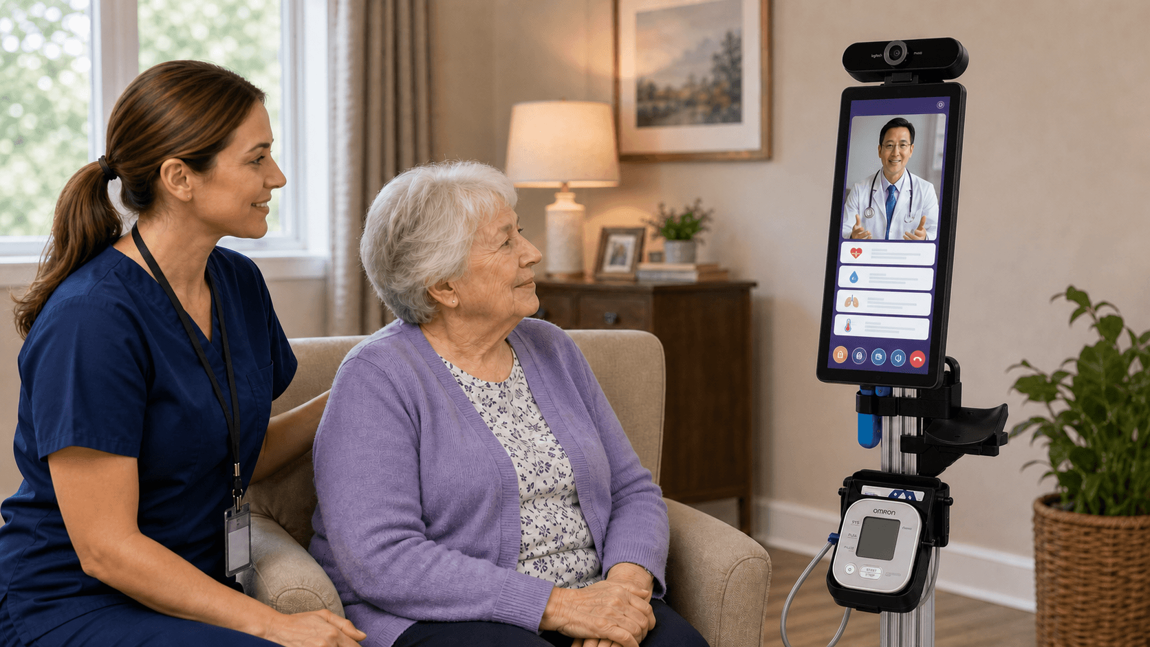 Clinician capturing vitals with MedSenseJR